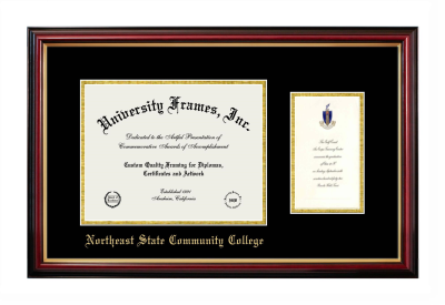 Northeast State Community College Diploma with Announcement Frame in Petite Mahogany with Gold Trim with Black & Gold Mats for document: 8 1/2"h x 11"w  , diploma: 7"h x 4"w  