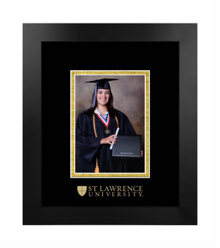 St. Lawrence University 5 x 7 Portrait Frame in Manhattan Black with Black & Gold Mats