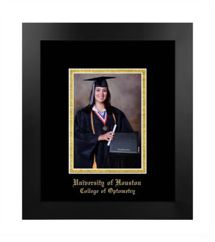 University of Houston College of Optometry 5 x 7 Portrait Frame in Manhattan Black with Black & Gold Mats