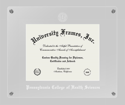 Pennsylvania College of Health Sciences Lucent Clear-over-Clear Frame in Lucent Clear Moulding with Lucent Clear Mat for document: 8 1/2"h x 11"w  