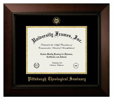 Pittsburgh Theological Seminary Diploma Frame in Legacy Black Cherry with Black & Gold Mats for document: 8 1/2"h x 11"w  