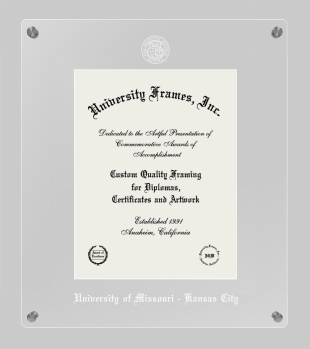 University of Missouri - Kansas City Lucent Clear-over-Clear Frame in Lucent Clear Moulding with Lucent Clear Mat for  11"h x 8 1/2"w  