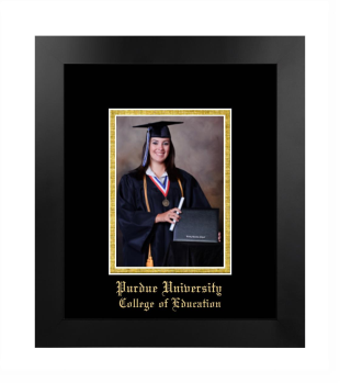 Purdue University College of Education 5 x 7 Portrait Frame in Manhattan Black with Black & Gold Mats