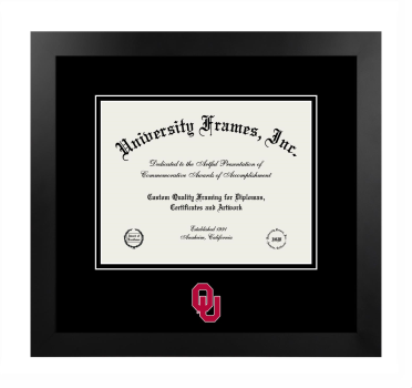 University of Oklahoma College of Atmospheric and Geographic Sciences Logo Mat Frame in Manhattan Black with  Mat for document: 8 1/2"h x 11"w  