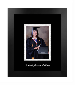 Robert Morris College 5 x 7 Portrait Frame in Manhattan Black with Black & Silver Mats