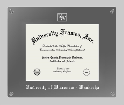 University of Wisconsin - Waukesha Lucent Clear-over-Smoke Frame in Lucent Smoke Moulding with Lucent Smoke Mat for document: 8 1/2"h x 11"w  