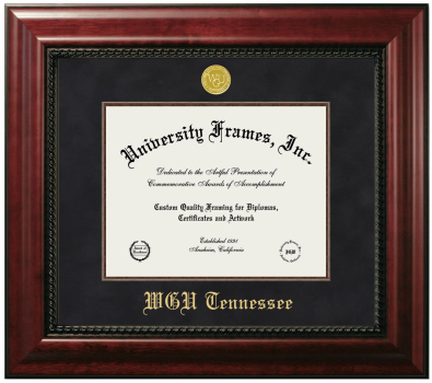 Western Governors University (Tennessee) Diploma Frame in Executive with Mahogany Fillet with Black Suede Mat for document: 8 1/2"h x 11"w  