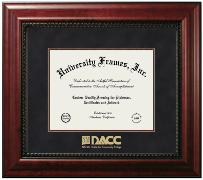 Dona Ana Community College Diploma Frame in Executive with Mahogany Fillet with Black Suede Mat for document: 8 1/2"h x 11"w  