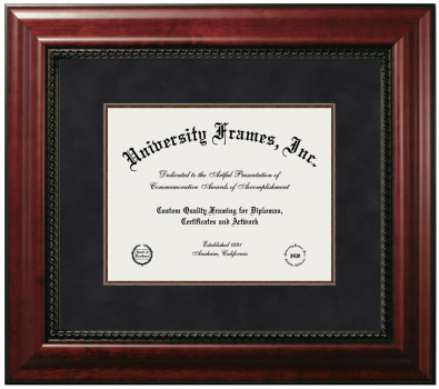 Hazard Community & Technical College-Lees Diploma Frame in Executive with Mahogany Fillet with Black Suede Mat for document: 8 1/2"h x 11"w  