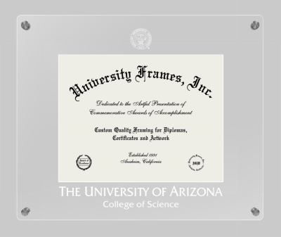 University of Arizona College of Science Lucent Clear-over-Clear Frame in Lucent Clear Moulding with Lucent Clear Mat for document: 8 1/2"h x 11"w  
