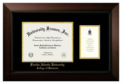 Florida Atlantic University (Boca Raton) College of Business Diploma with Announcement Frame in Legacy Black Cherry with Black & Gold Mats for document: 8 1/2"h x 11"w  , diploma: 7"h x 4"w  