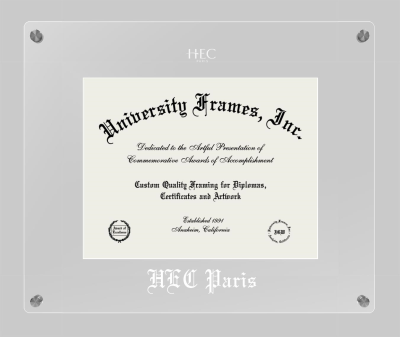 HEC Paris Lucent Clear-over-Clear Frame in Lucent Clear Moulding with Lucent Clear Mat for document: 8 1/2"h x 11"w  