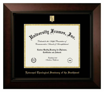 Episcopal Theological Seminary of the Southwest Diploma Frame in Legacy Black Cherry with Black & Gold Mats for document: 8 1/2"h x 11"w  
