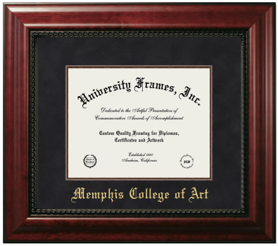 Memphis College of Art Diploma Frame in Executive with Mahogany Fillet with Black Suede Mat for document: 8 1/2"h x 11"w  