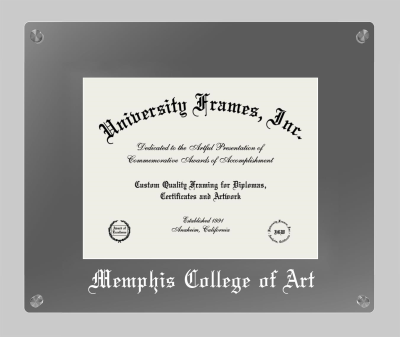 Memphis College of Art Lucent Clear-over-Smoke Frame in Lucent Smoke Moulding with Lucent Smoke Mat for document: 8 1/2"h x 11"w  
