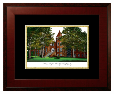 Northern Arizona University College of Engineering, Forestry and Natural Sciences Lithograph Only Frame in Honors Mahogany with Black & Gold Mats