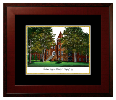 Northern Arizona University College of Mechanical Engineering Lithograph Only Frame in Honors Mahogany with Black & Gold Mats