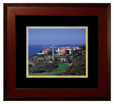 Pepperdine University Graduate School of Education and Psychology Lithograph Only Frame in Honors Mahogany with Black & Gold Mats