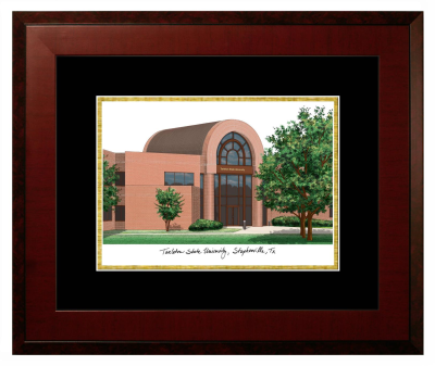 Tarleton State University Lithograph Only Frame in Honors Mahogany with Black & Gold Mats