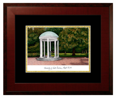 University of North Carolina at Chapel Hill Lithograph Only Frame in Honors Mahogany with Black & Gold Mats