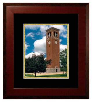 University of Northern Iowa Lithograph Only Frame in Honors Mahogany with Black & Gold Mats