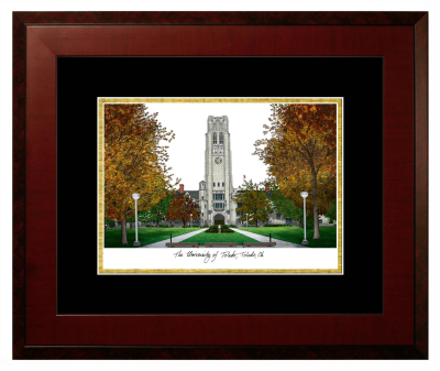 University of Toledo Lithograph Only Frame in Honors Mahogany with Black & Gold Mats
