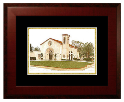 Vanguard University of Southern California Lithograph Only Frame in Honors Mahogany with Black & Gold Mats