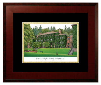 Western Washington University College of Science and Engineering Lithograph Only Frame in Honors Mahogany with Black & Gold Mats
