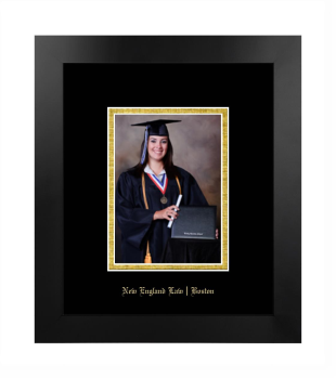 New England Law Boston 5 x 7 Portrait Frame in Manhattan Black with Black & Gold Mats