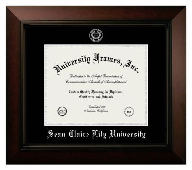 Sean Claire Lily University Diploma Frame in Legacy Black Cherry with Black & Silver Mats for document: 8 1/2"h x 11"w  