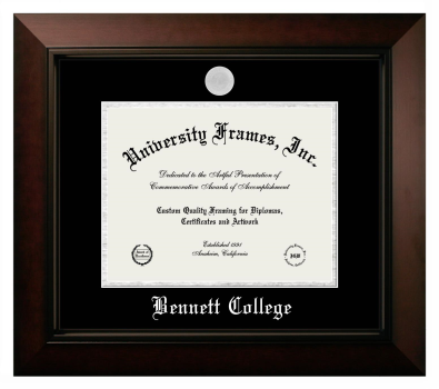 Bennett College Diploma Frame in Legacy Black Cherry with Black & Silver Mats for document: 8 1/2"h x 11"w  