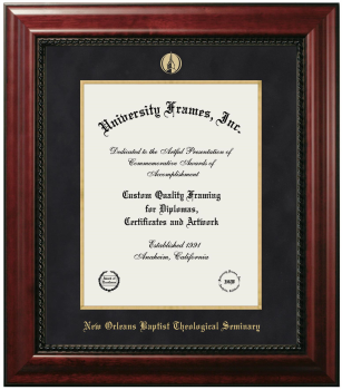 New Orleans Baptist Theological Seminary Diploma Frame in Executive with Gold Fillet with Black Suede Mat for document: 14"h x 11"w  