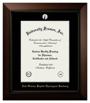 New Orleans Baptist Theological Seminary Diploma Frame in Legacy Black Cherry with Black & Silver Mats for document: 14"h x 11"w  