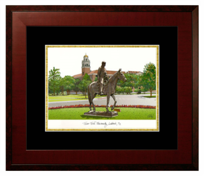 Texas Tech University  Davis College of Agricultural Sciences and Natural Resources Lithograph Only Frame in Honors Mahogany with Black & Gold Mats