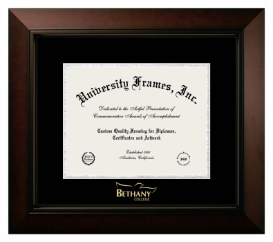 Bethany College-Lindsborg Diploma Frame in Legacy Black Cherry with Black & Silver Mats for document: 8 1/2"h x 11"w  