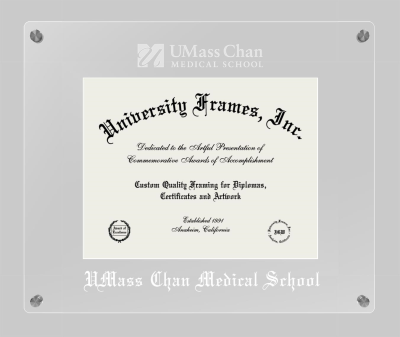 UMass Chan Medical School Lucent Clear-over-Clear Frame in Lucent Clear Moulding with Lucent Clear Mat for document: 8 1/2"h x 11"w  