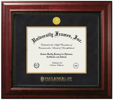Faulkner Law Thomas Goode Jones School of Law Diploma Frame in Executive with Gold Fillet with Black Suede Mat for document: 8 1/2"h x 11"w  