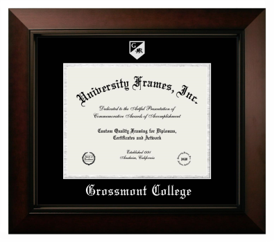 Grossmont College Diploma Frame in Legacy Black Cherry with Black & Silver Mats for document: 8 1/2"h x 11"w  