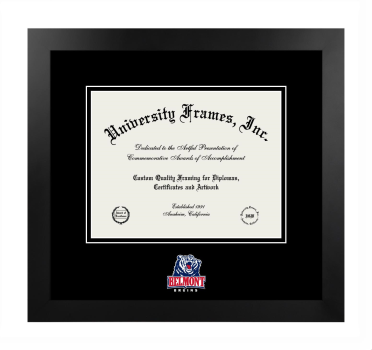Belmont University School of Sciences Logo Mat Frame in Manhattan Black with  Mat for document: 8 1/2"h x 11"w  