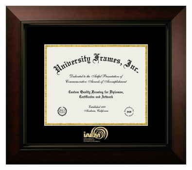International Association of Emergency Managers Diploma Frame in Legacy Black Cherry with Black & Gold Mats for document: 8 1/2"h x 11"w  