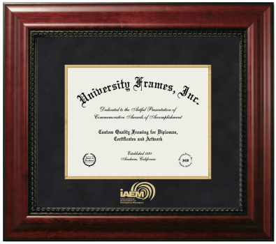 International Association of Emergency Managers Diploma Frame in Executive with Gold Fillet with Black Suede Mat for document: 8 1/2"h x 11"w  