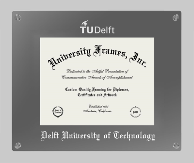 Delft University of Technology Lucent Clear-over-Smoke Frame in Lucent Smoke Moulding with Lucent Smoke Mat for document: 8 1/2"h x 11"w  