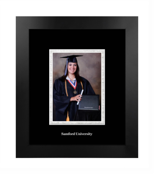 Samford University 5 x 7 Portrait Frame in Manhattan Black with Black & Silver Mats