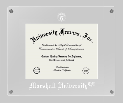 Marshall University Lucent Clear-over-Clear Frame in Lucent Clear Moulding with Lucent Clear Mat for document: 8 1/2"h x 11"w  