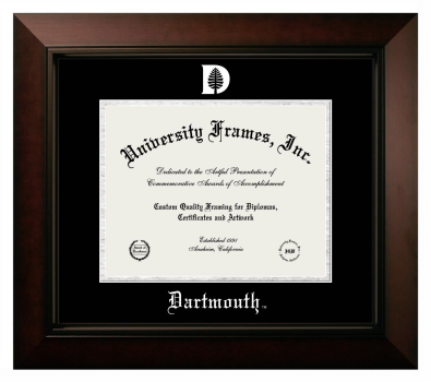 Dartmouth Diploma Frame in Legacy Black Cherry with Black & Silver Mats for document: 8 1/2"h x 11"w  