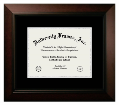 Brown University The Warren Alpert Medical School Diploma Frame in Legacy Black Cherry with Black & Silver Mats for document: 8 1/2"h x 11"w  
