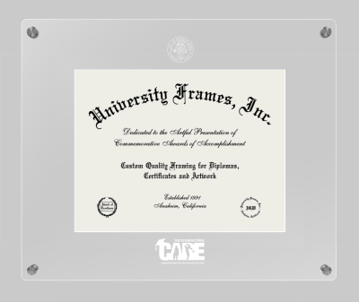 East Los Angeles College CARE Lucent Clear-over-Clear Frame in Lucent Clear Moulding with  Mat for document: 8 1/2"h x 11"w  