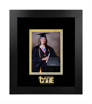 East Los Angeles College CARE 5 x 7 Portrait Frame in Manhattan Black with Black & Gold Mats