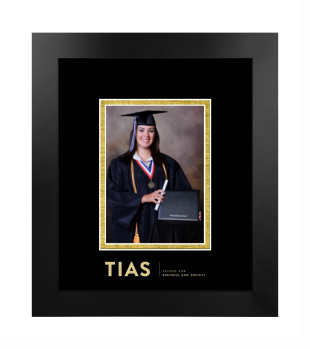 TIAS School for Business and Society 5 x 7 Portrait Frame in Manhattan Black with Black & Gold Mats