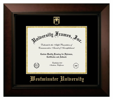 Westminster University (Salt Lake City) Diploma Frame in Legacy Black Cherry with Black & Gold Mats for document: 8 1/2"h x 11"w  